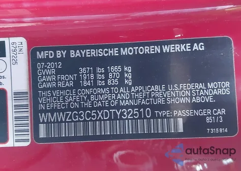 2013 Mini Clubman Cooper S z USA, uszkodzony, nr VIN WMWZG3C5XDTY32510